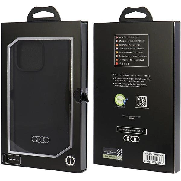 Audi Silicone Case for iPhone 15 Pro Max - blackeng