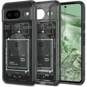 Spigen Ultra Hybrid Case for Google Pixel 8 - Dark Gray (Zero One Pattern)eng