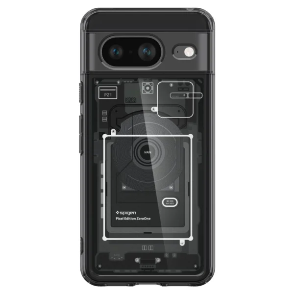 Spigen Ultra Hybrid Case for Google Pixel 8 - Dark Gray (Zero One Pattern)eng