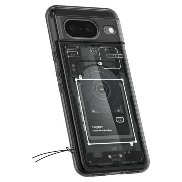 Spigen Ultra Hybrid Case for Google Pixel 8 - Dark Gray (Zero One Pattern)eng
