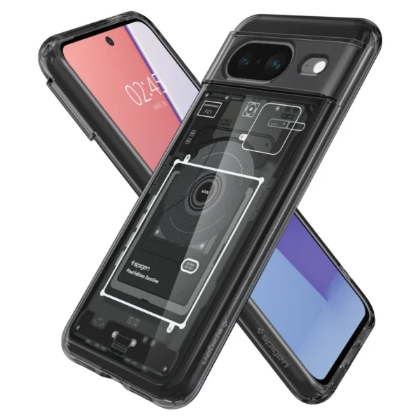 Spigen Ultra Hybrid Case for Google Pixel 8 - Dark Gray (Zero One Pattern)eng