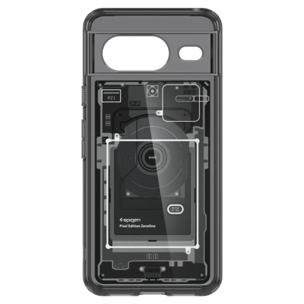 Spigen Ultra Hybrid Case for Google Pixel 8 - Dark Gray (Zero One Pattern)eng