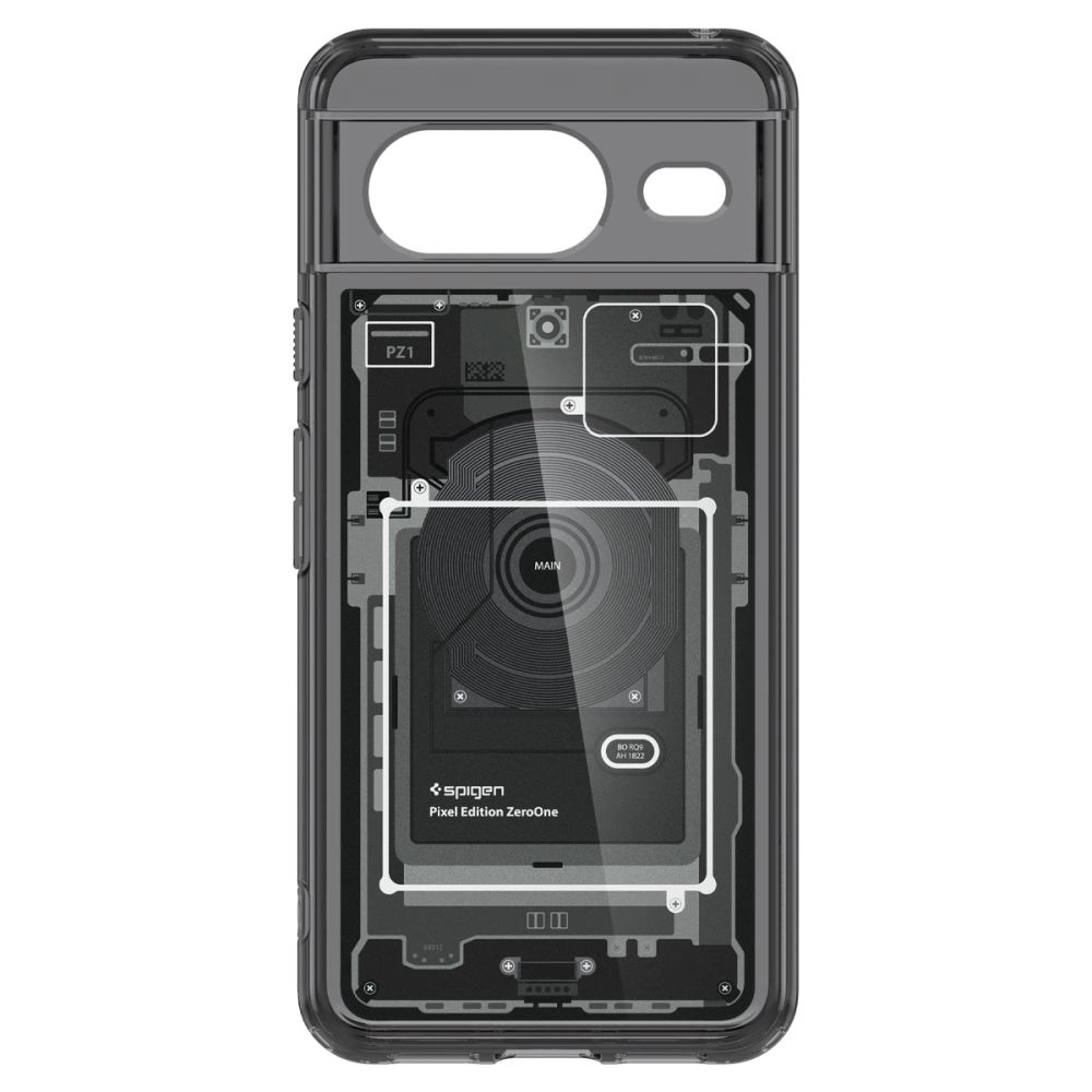 Spigen Ultra Hybrid Case for Google Pixel 8 - Dark Gray (Zero One Pattern)eng