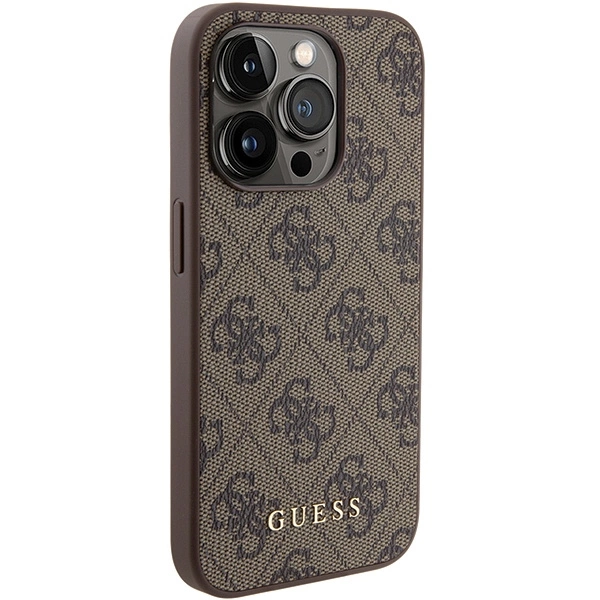 Guess 4G Metal Gold Logo case for iPhone 15 Pro - browneng