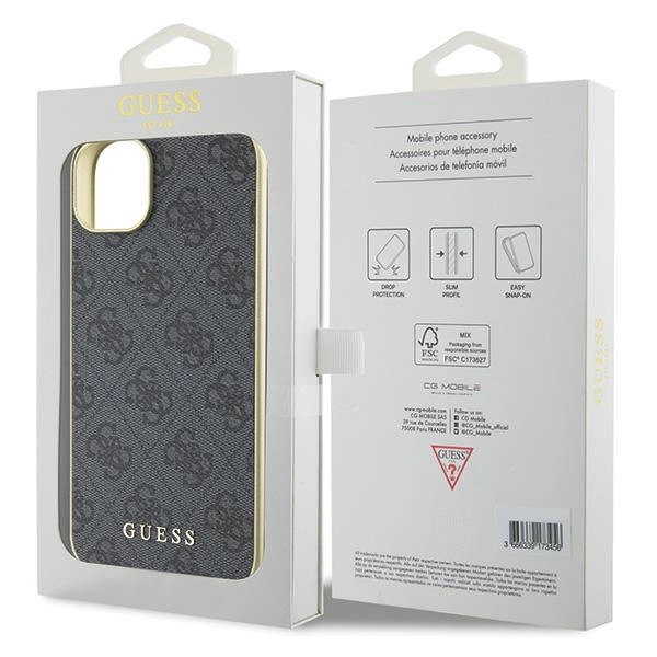 Guess 4G Charms Collection case for iPhone 15 Plus - grayeng