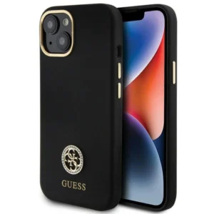 Guess Silicone Logo Strass 4G Case for iPhone 15 - Blackeng
