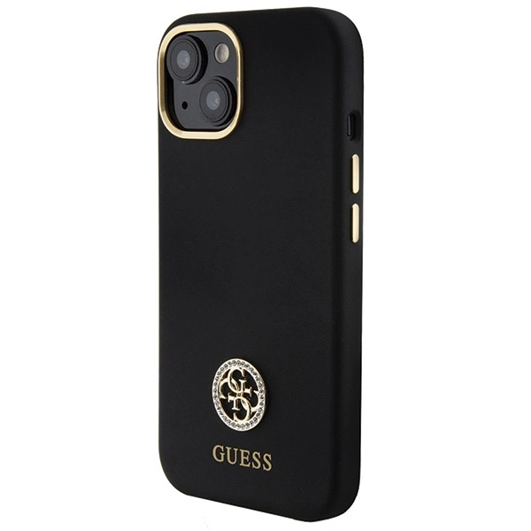 Guess Silicone Logo Strass 4G Case for iPhone 15 - Blackeng