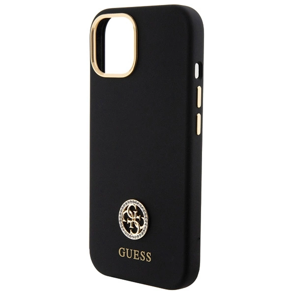 Guess Silicone Logo Strass 4G Case for iPhone 15 - Blackeng