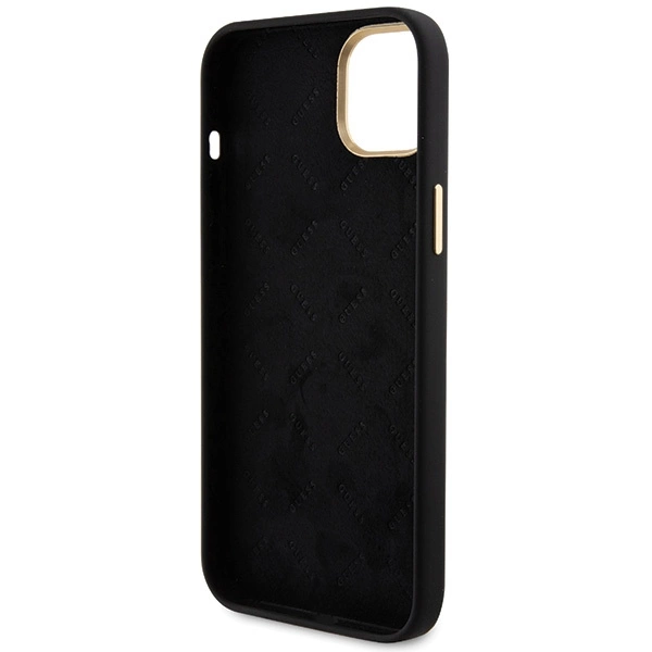 Guess Silicone Logo Strass 4G Case for iPhone 15 - Blackeng