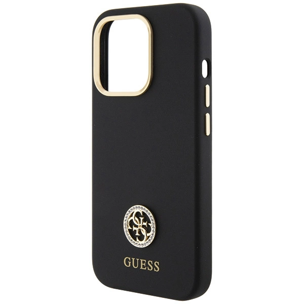 Guess Silicone Logo Strass 4G case for iPhone 15 Pro Max - blackeng
