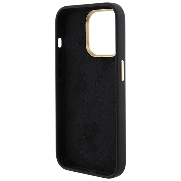 Guess Silicone Logo Strass 4G case for iPhone 15 Pro Max - blackeng