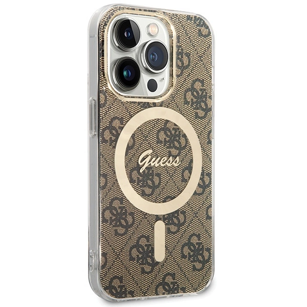 Guess IML 4G MagSafe case for iPhone 15 Pro - browneng