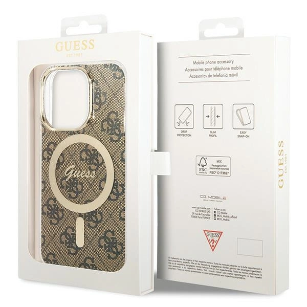 Guess IML 4G MagSafe case for iPhone 15 Pro - browneng