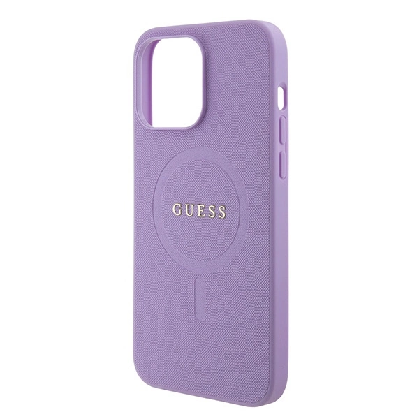 Guess Saffiano MagSafe case for iPhone 15 Pro - purpleeng