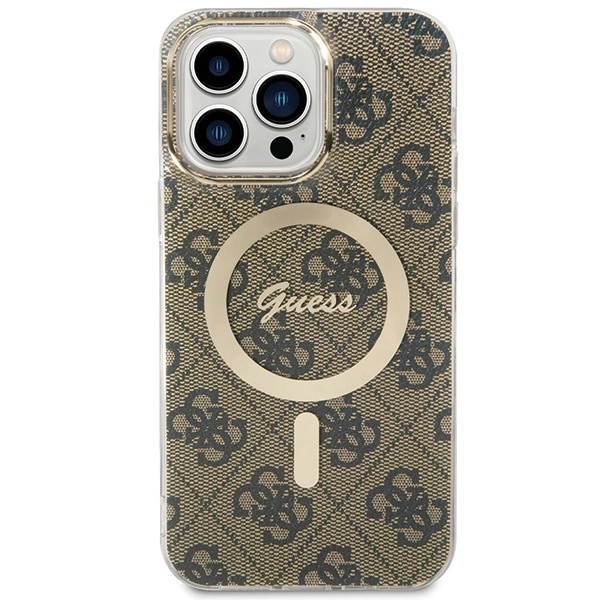 Guess IML 4G MagSafe Case for iPhone 15 Pro Max - Browneng