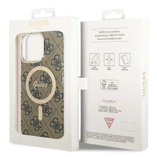 Guess IML 4G MagSafe Case for iPhone 15 Pro Max - Browneng