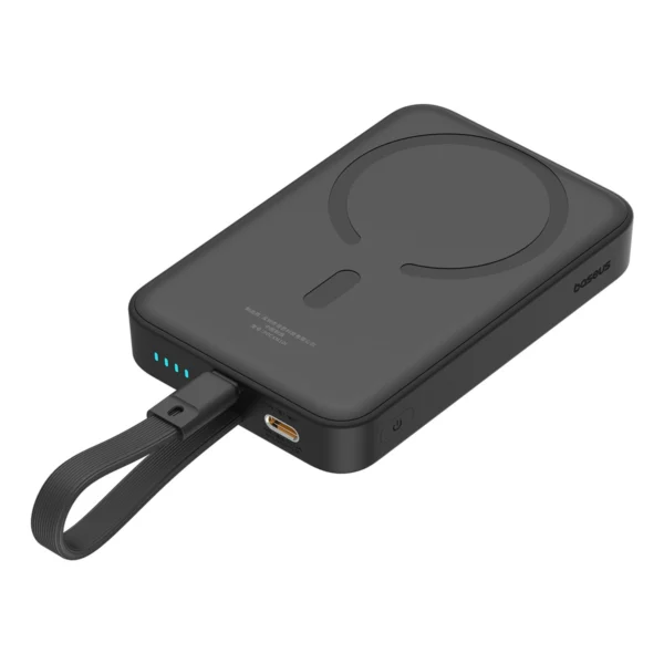 Baseus Magnetic Mini MagSafe 10000mAh 20W powerbank with built-in Lightning cable - black + Baseus Simple Series USB-C - USB-C 60W 0.3m cableeng