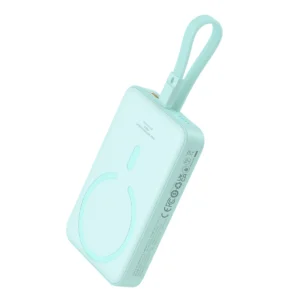 Baseus Magnetic Mini MagSafe 10000mAh 20W powerbank with built-in Lightning cable - blue + Baseus Simple Series USB-C - USB-C 60W 0.3m cableeng
