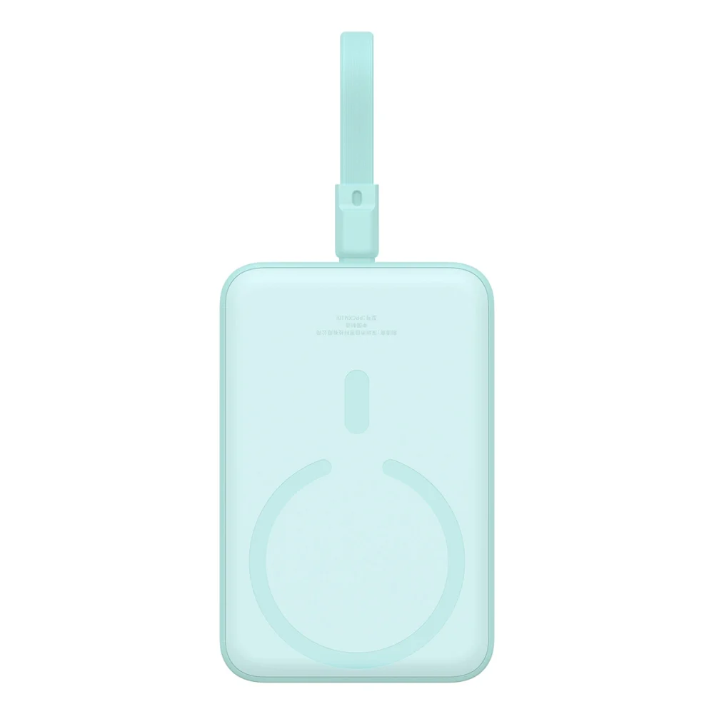 Baseus Magnetic Mini MagSafe 10000mAh 20W powerbank with built-in Lightning cable - blue + Baseus Simple Series USB-C - USB-C 60W 0.3m cableeng