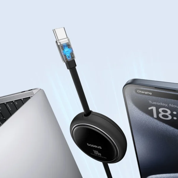 Baseus Free2Draw Mini USB-C - USB-C 100W 1m retractable cable - blackeng