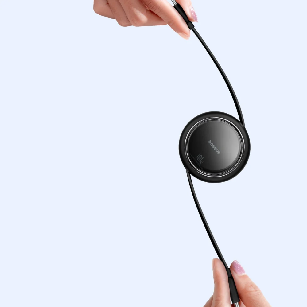 Baseus Free2Draw Mini USB-C - USB-C 100W 1m retractable cable - blackeng
