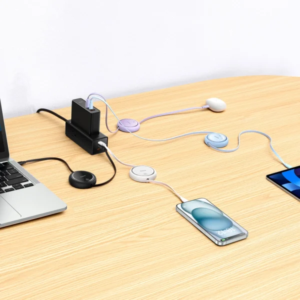 Baseus Free2Draw Mini USB-C - USB-C 100W 1m retractable cable - whiteeng