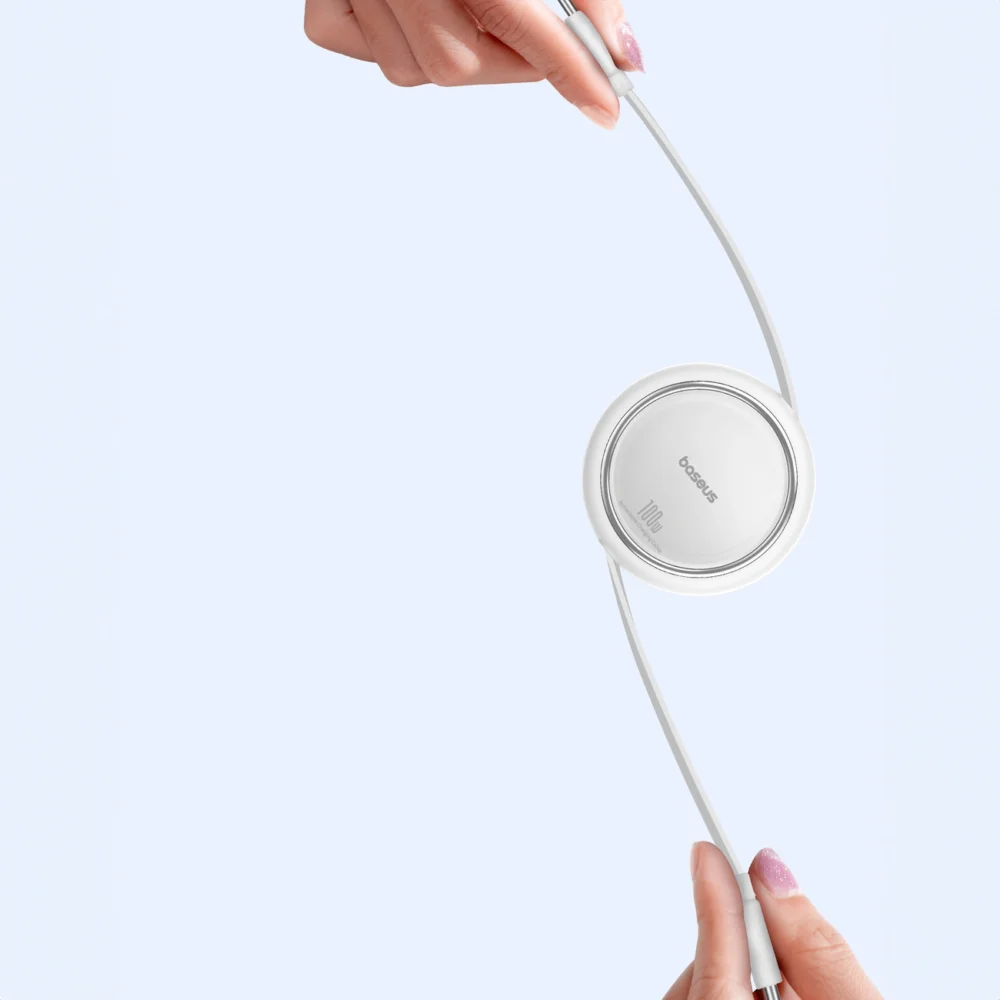 Baseus Free2Draw Mini USB-C - USB-C 100W 1m retractable cable - whiteeng