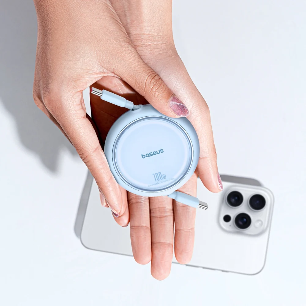 Baseus Free2Draw Mini USB-C - USB-C 100W 1m retractable cable - blueeng
