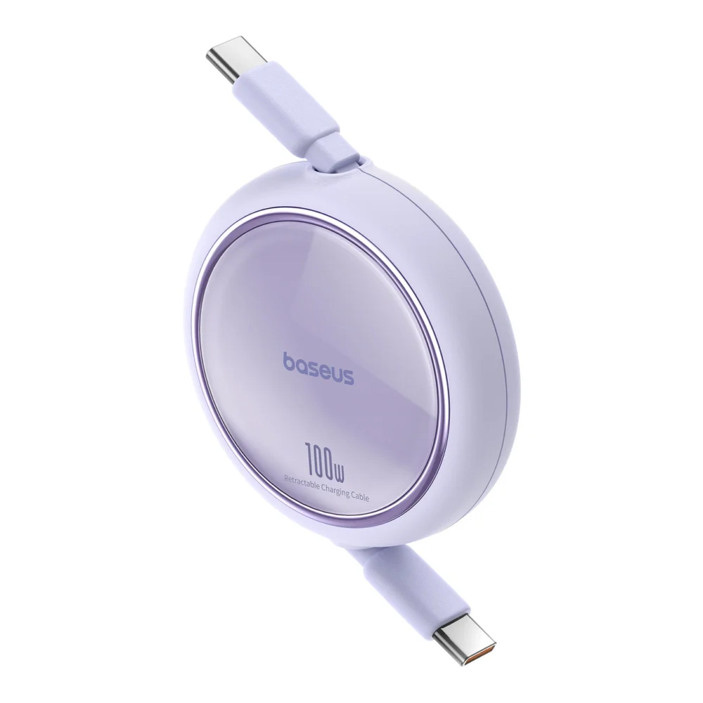 Baseus Free2Draw Mini USB-C - USB-C retractable cable 100W 1m - purpleeng