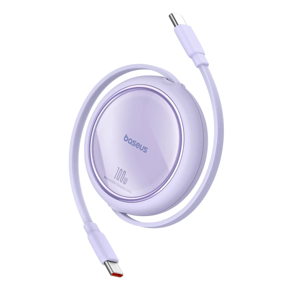 Baseus Free2Draw Mini USB-C - USB-C retractable cable 100W 1m - purpleeng