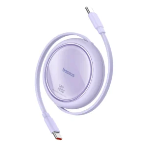 Baseus Free2Draw Mini USB-C - USB-C retractable cable 100W 1m - purpleeng