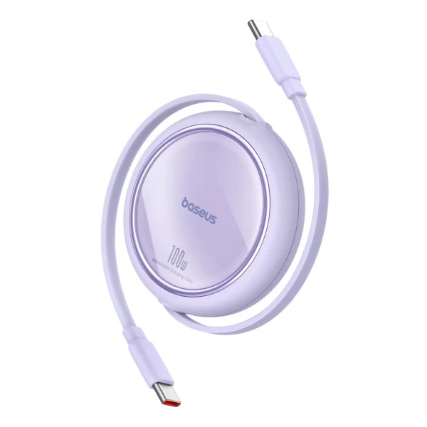 Baseus Free2Draw Mini USB-C - USB-C retractable cable 100W 1m - purpleeng