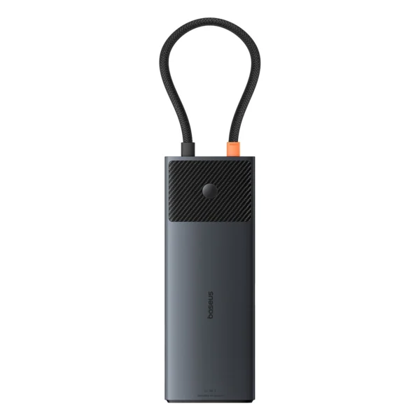 USB HUB 11in1 Baseus Metal Gleam Series II USB-A/USB-C PD/HDMI/DP/RJ45/SD/TF - blackeng