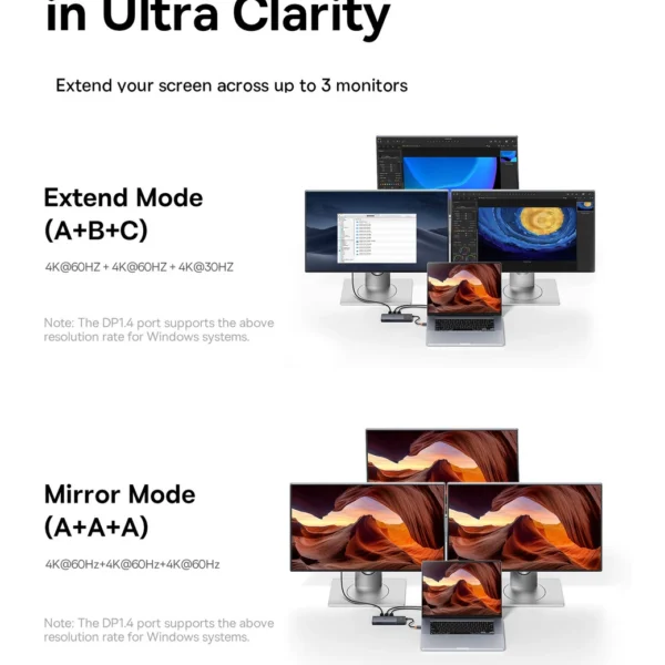 USB HUB 11in1 Baseus Metal Gleam Series II USB-A/USB-C PD/HDMI/DP/RJ45/SD/TF - blackeng