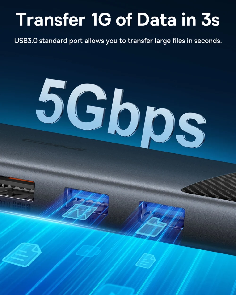 USB HUB 11in1 Baseus Metal Gleam Series II USB-A/USB-C PD/HDMI/DP/RJ45/SD/TF - blackeng