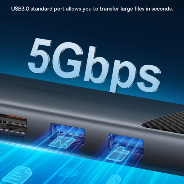 USB HUB 11in1 Baseus Metal Gleam Series II USB-A/USB-C PD/HDMI/DP/RJ45/SD/TF - blackeng