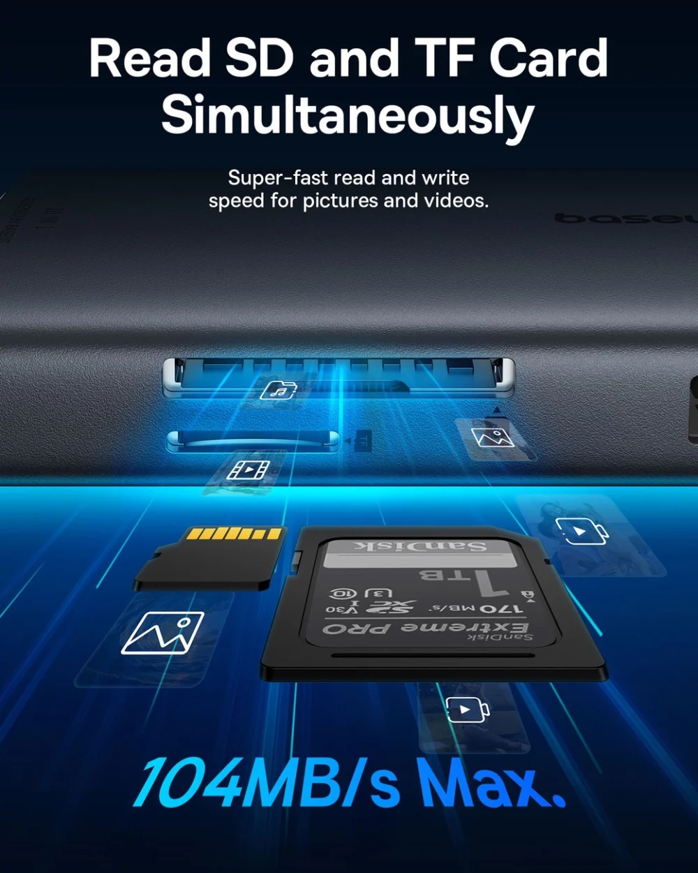 USB HUB 11in1 Baseus Metal Gleam Series II USB-A/USB-C PD/HDMI/DP/RJ45/SD/TF - blackeng