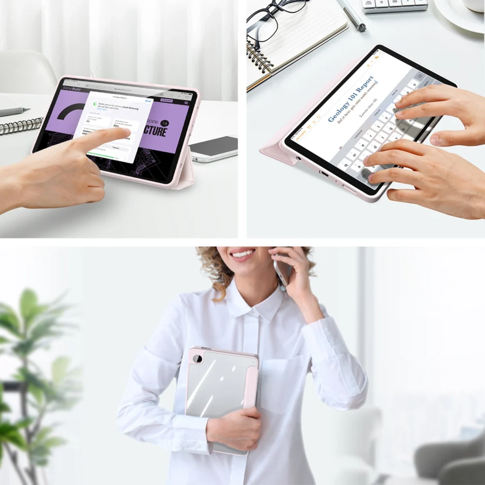 Dux Ducis Toby case with flip stand for Samsung Galaxy Tab A9 8.7'' - pinkeng