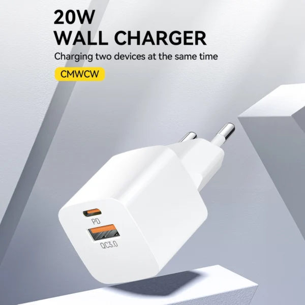 Wozinsky CMWCW 20W USB-C / USB-A wall charger - whiteeng