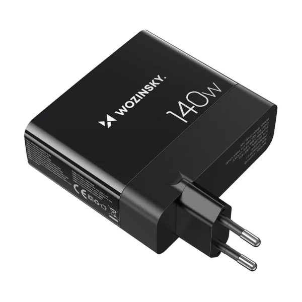 Wozinsky CGWCB 140W GaN wall charger 3 x USB-C / 2 x USB-A - blackeng