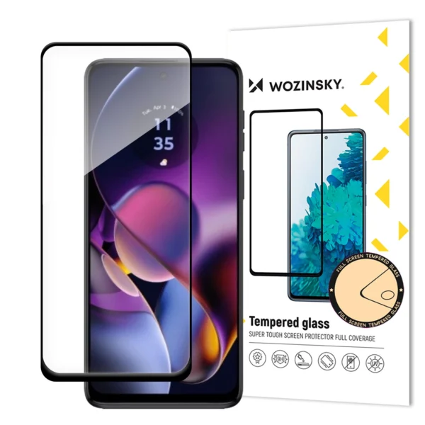 Wozinsky Tempered glass Full Glue for Motorola Moto G54 full screen with frame - blackeng