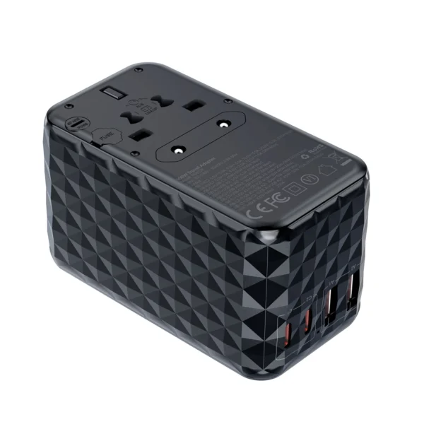 Choetech PD6028 EU / US / AUS / UK travel adapter 2x USB-C 2x USB-A 100W - blackeng