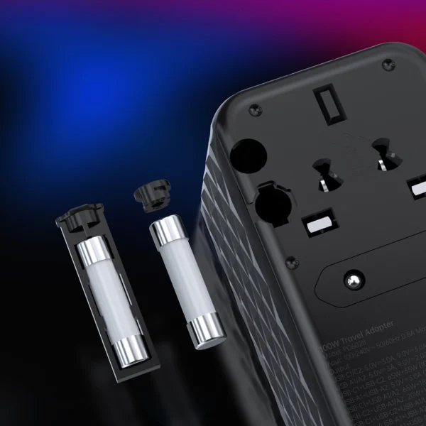 Choetech PD6028 EU / US / AUS / UK travel adapter 2x USB-C 2x USB-A 100W - blackeng
