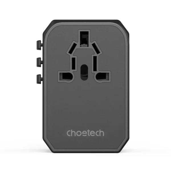 Choetech PD6045 USB-C USB-A 45W GaN Travel Charger with US EU UK AU Plugs - Blackeng