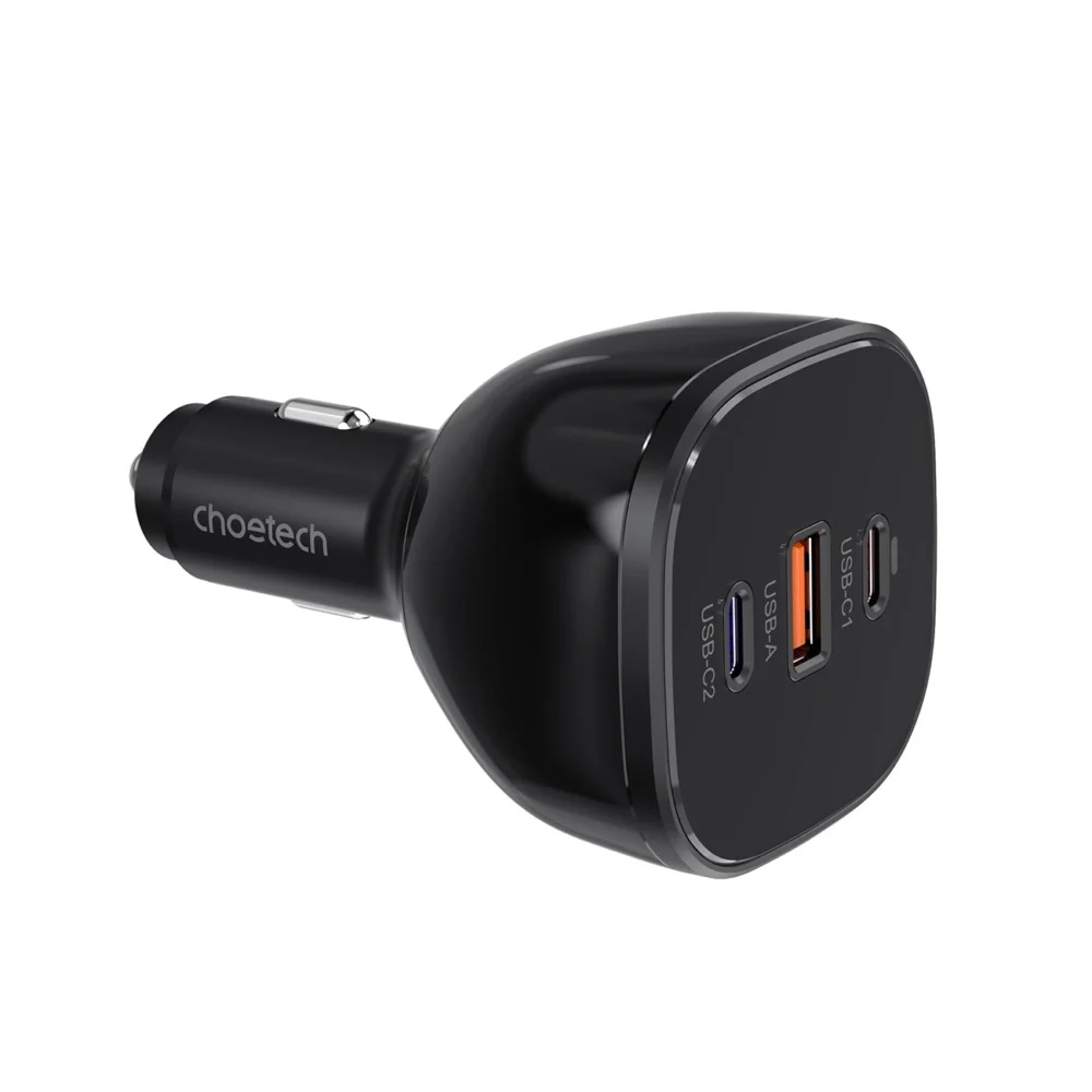 Choetech TC0024 car charger 160W 2x USB-C PD 3.1 1x USB-A - blackeng