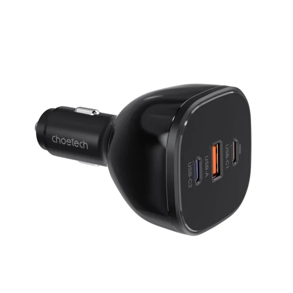 Choetech TC0024 car charger 160W 2x USB-C PD 3.1 1x USB-A - blackeng