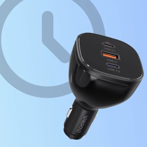 Choetech TC0024 car charger 160W 2x USB-C PD 3.1 1x USB-A - blackeng
