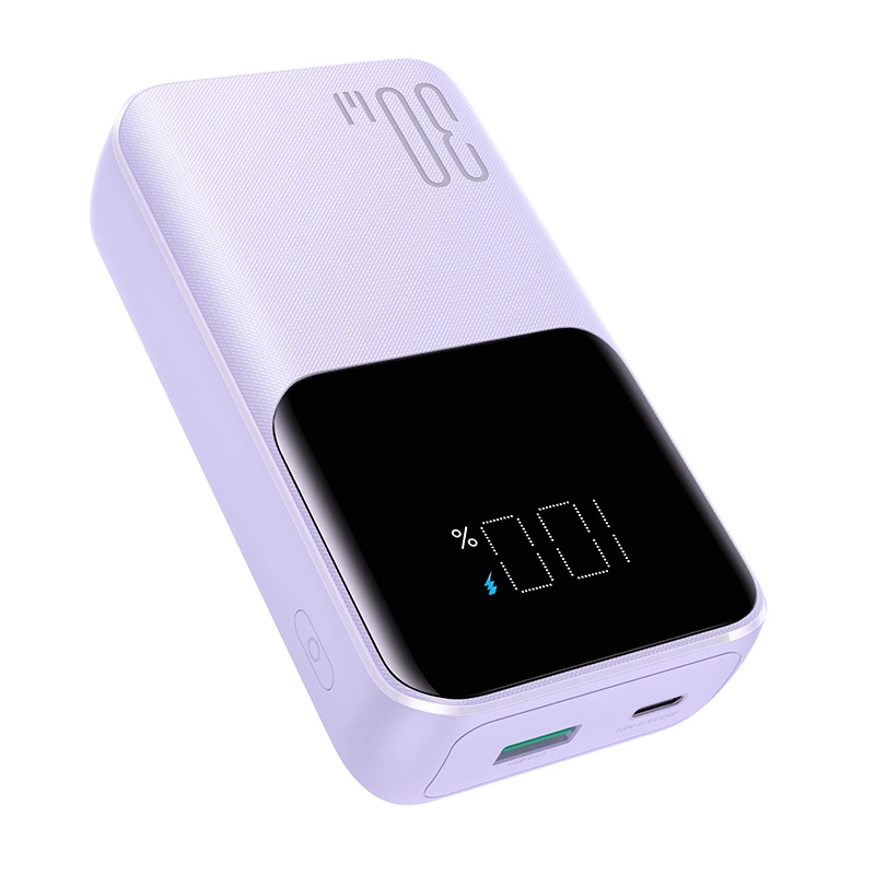 Joyroom JR-PBC07 20000mAh 30W mini power bank with USB-C and Lightning cables - purpleeng