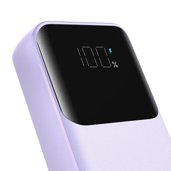 Joyroom JR-PBC07 20000mAh 30W mini power bank with USB-C and Lightning cables - purpleeng