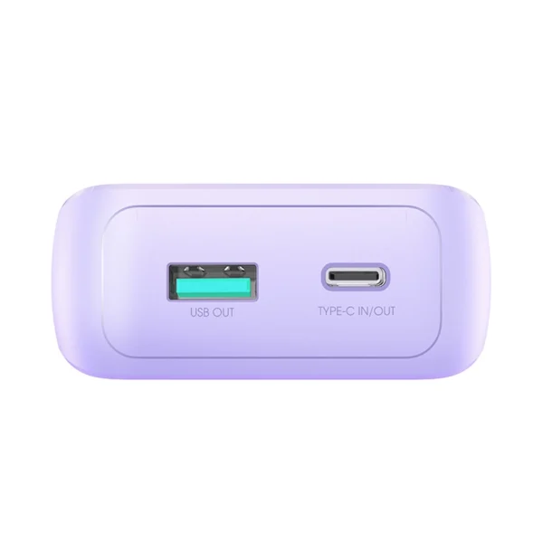 Joyroom JR-PBC07 20000mAh 30W mini power bank with USB-C and Lightning cables - purpleeng